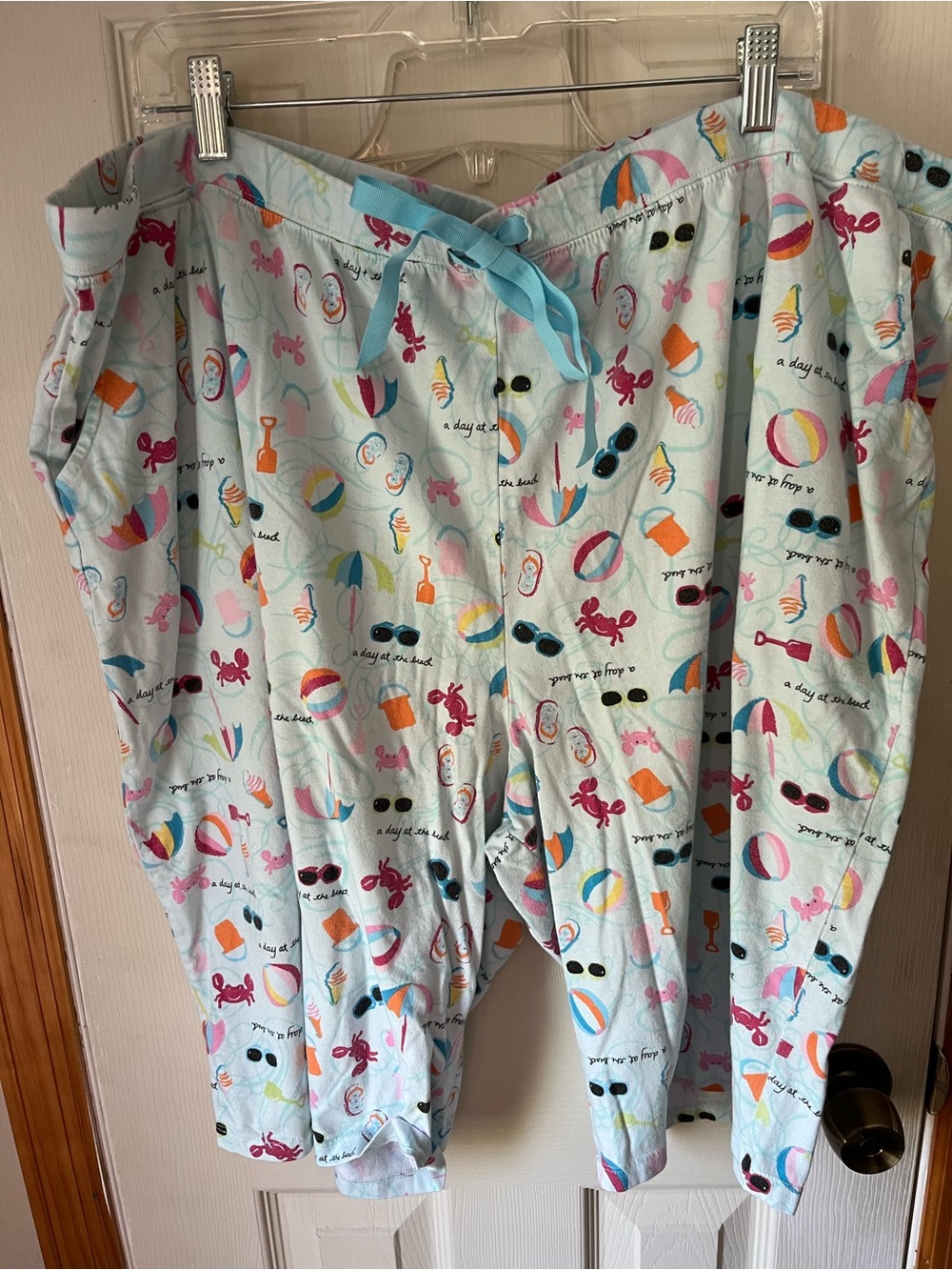 Serenada Light Blue Beach Print Pajama Pants